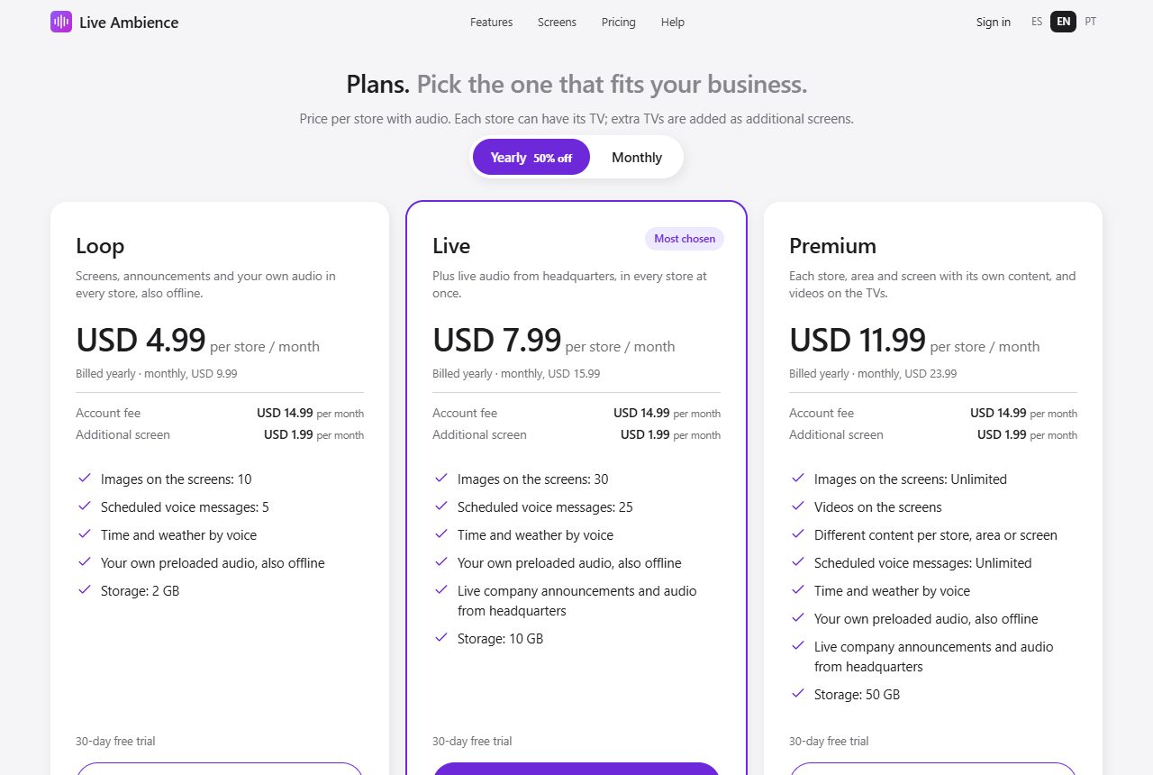 Plans and prices
