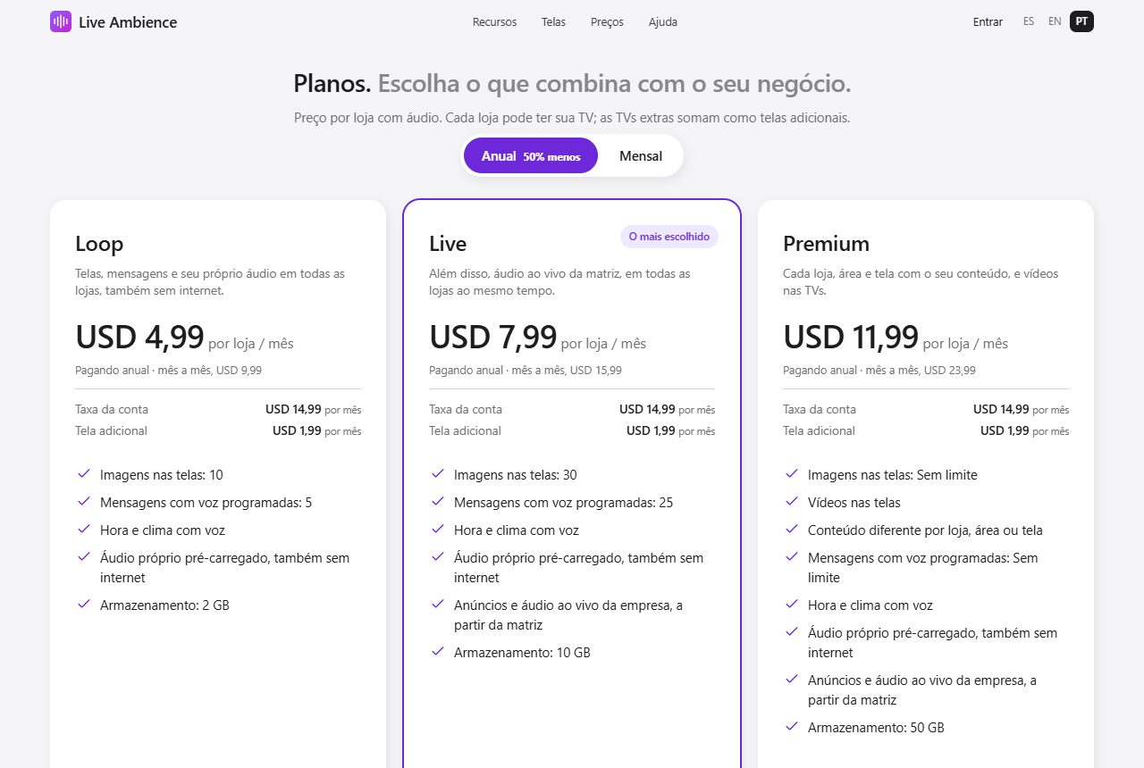 Planos e preços